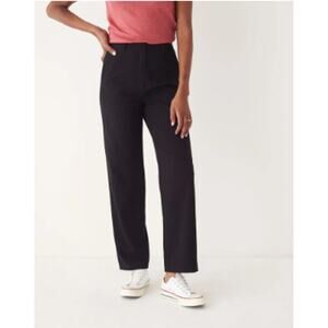 Frank & Oak JANE Straight Leg High Rise Jeans Black Denim Pants 4